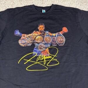 Manny Pacquiao Boxing Graphic T Shirt Black Mens XL Champion Belts Signature Tee